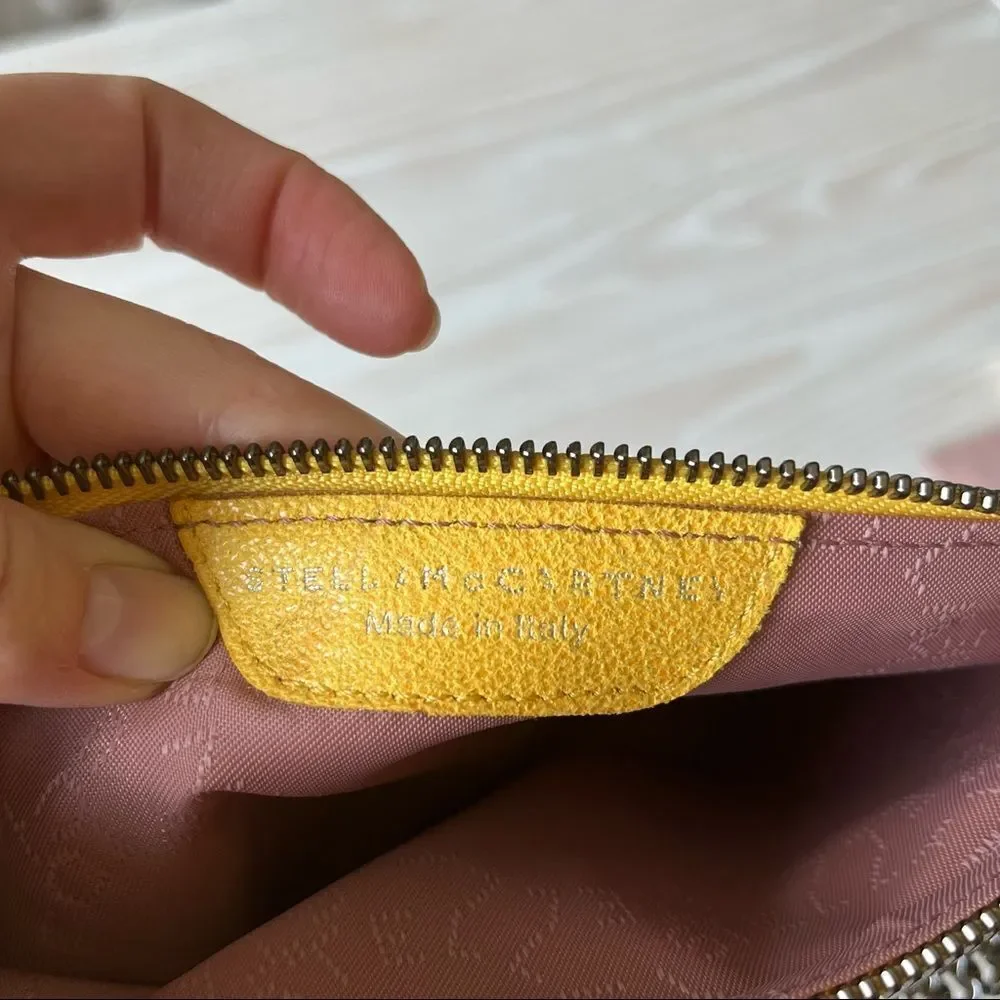 Stella McCartney Falabella Pouchette Bag Yellow Vegan Leather NEW